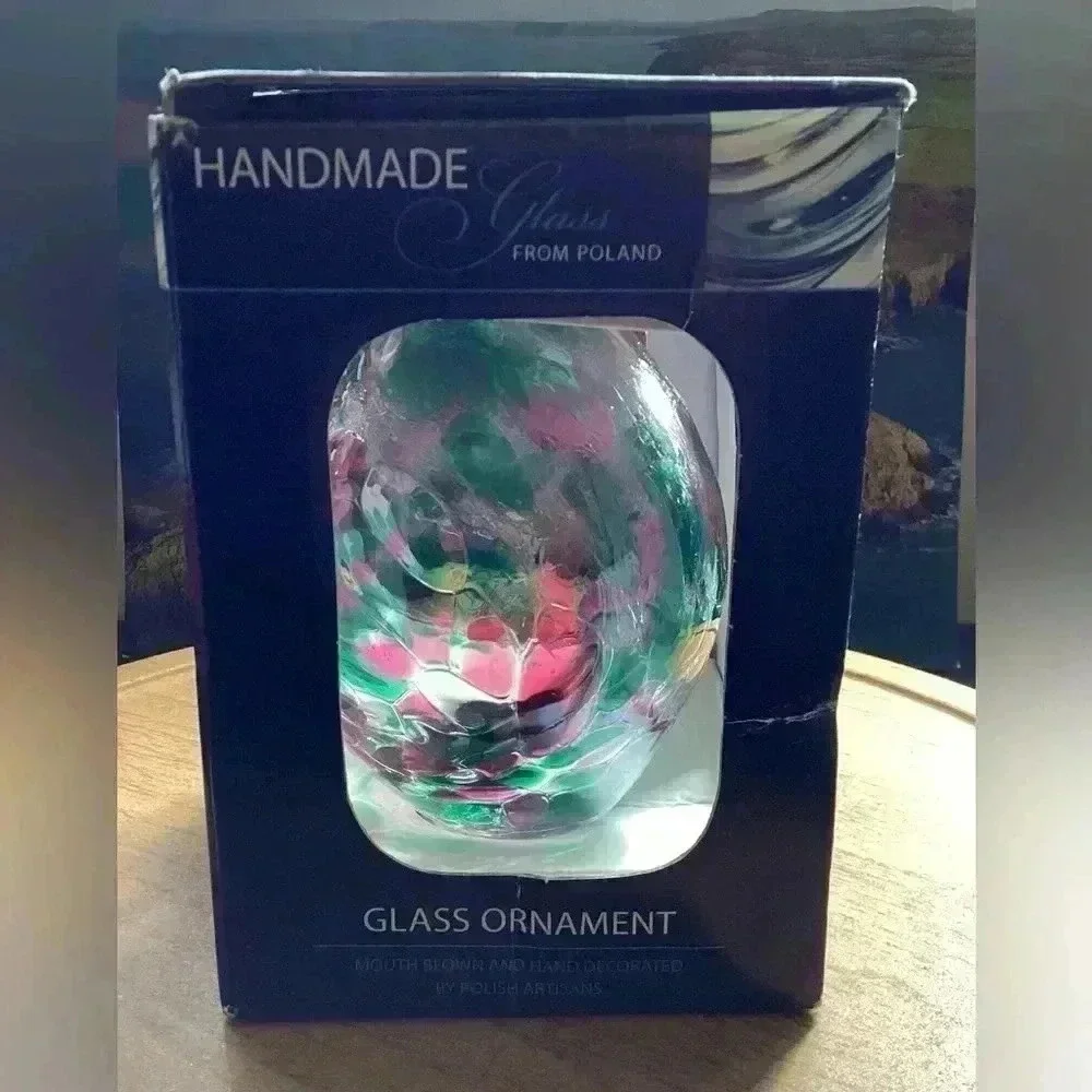 Glass ornament  Mouth Blown and Hand Decorated by Polish Artisans made in Poland